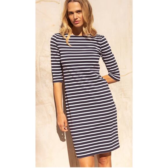 Saint James Nautical Stripe Dress Anti UV Stretch Fabric Size 6 - Picture 8 of 8
